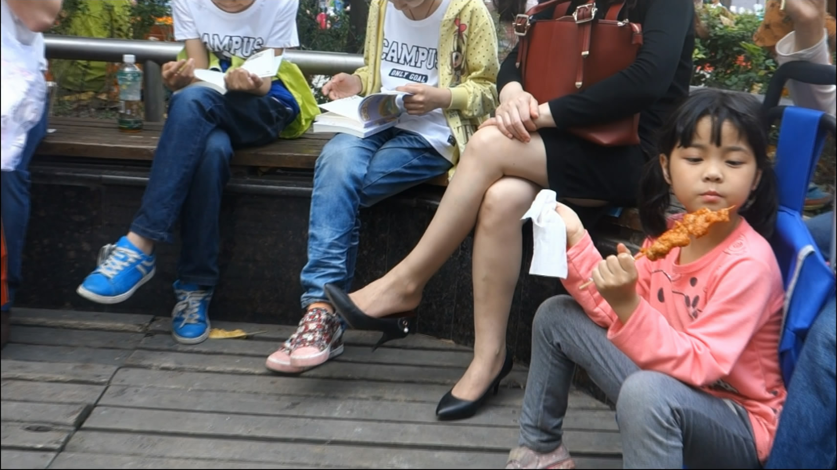 Serious woman with charming dangling